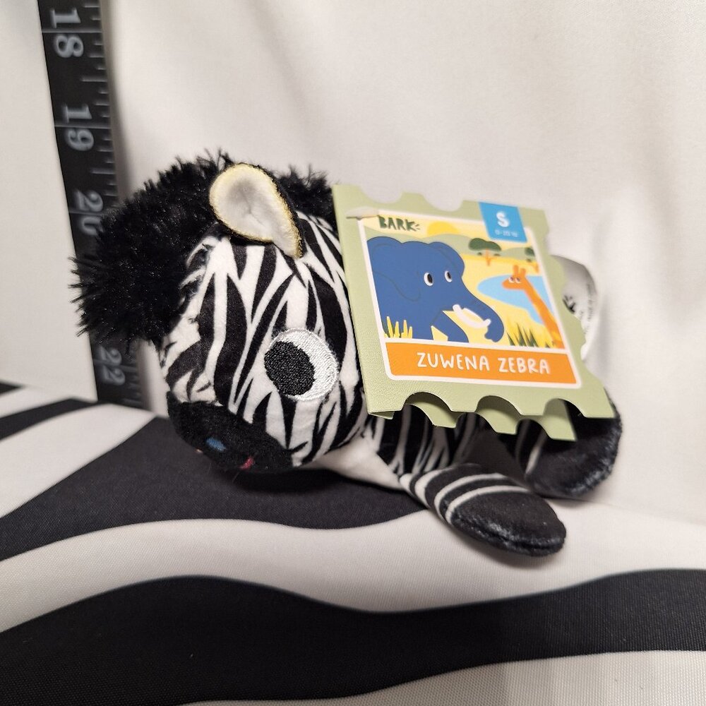 NWT Bark Zuwena Zebra Dog Toy S